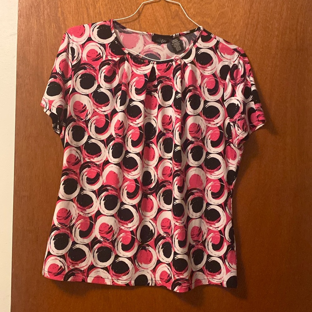 Easy 5th Black, Pink and White Large Blouse